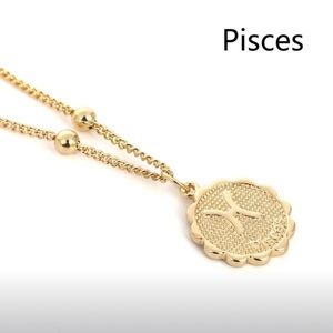 Pisces  Gold Stainless Steel Necklace